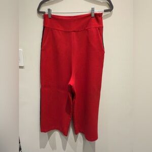 Pixie Market Bold Red Wide Leg Pants With Black Side Stripe Size Small Women’s